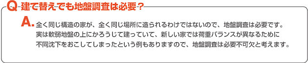 建て替えでも地盤調査は必要？