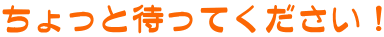ちょっと待ってください!